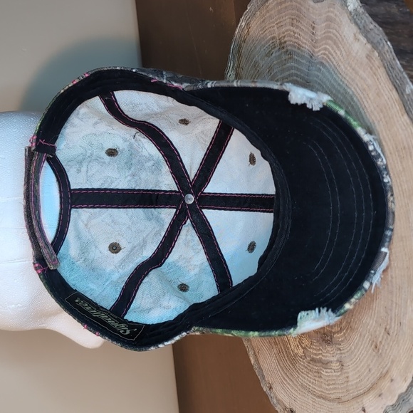 Team Realtree Camouflage Pink Trim Baseball Hat Cap Classic Logo - Picture 7 of 9